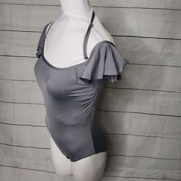 Vince Camuto Swim Ruffle Bandeau one piece 10 - Picture 3 of 7